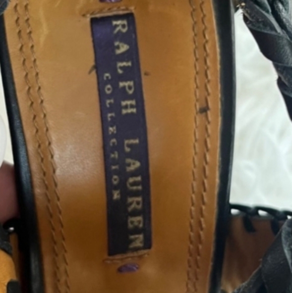 💕HP💕Ralph Lauren Purple Label Ardina Black Leather Heels💕Size 10 - Picture 9 of 10